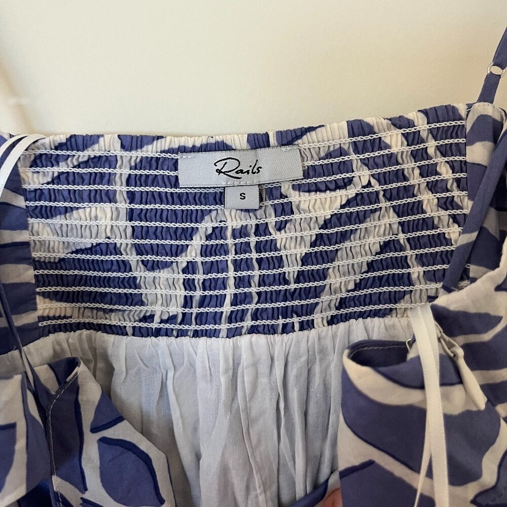 Rails Blue and White Printed Midi Dress - Picture 3 of 7